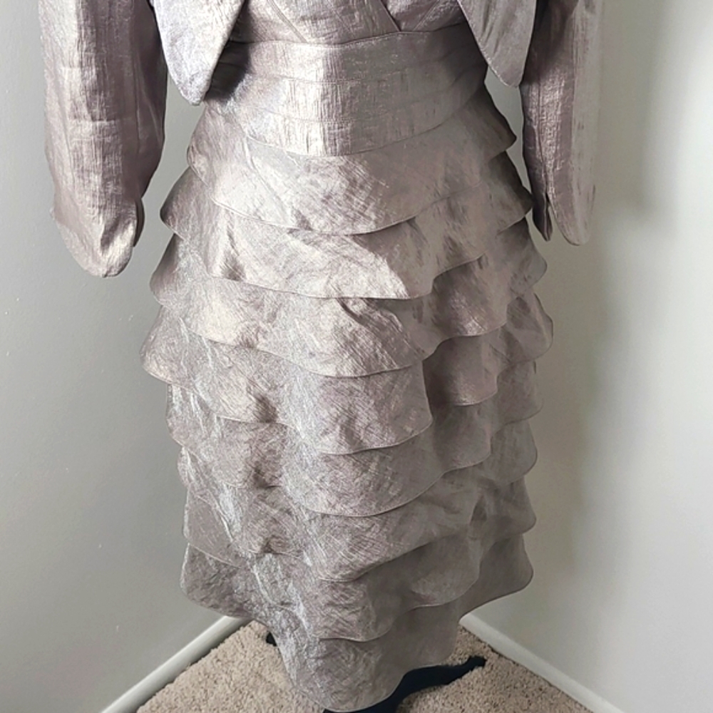 Adrianna Papell Occasions Mother of the Bride Dress and Bolero - Picture 3 of 11